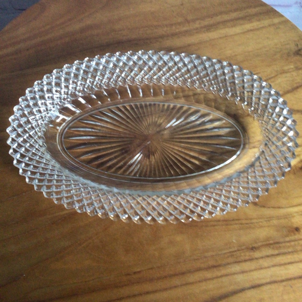 Vintage Anchor Hocking Miss America Clear Glass Oval Dish - Picture 3 of 6